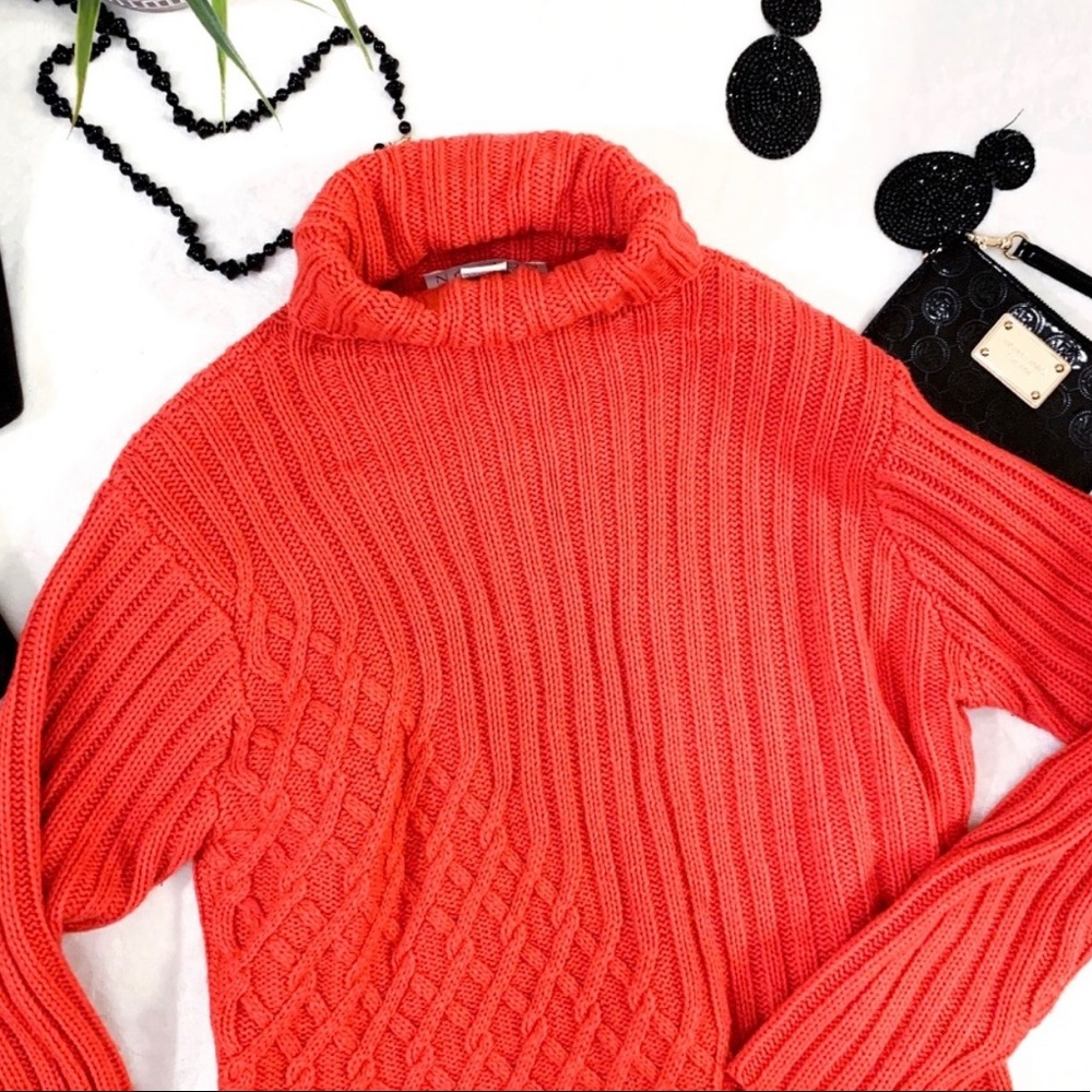 Turtle Neck Sweater/ more like a fire orange